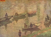 Angler an der Seine bei Poissy nach Monet